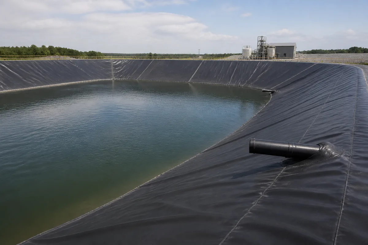 HDPE geomembrane liner used for industrial wastewater and tailings containment