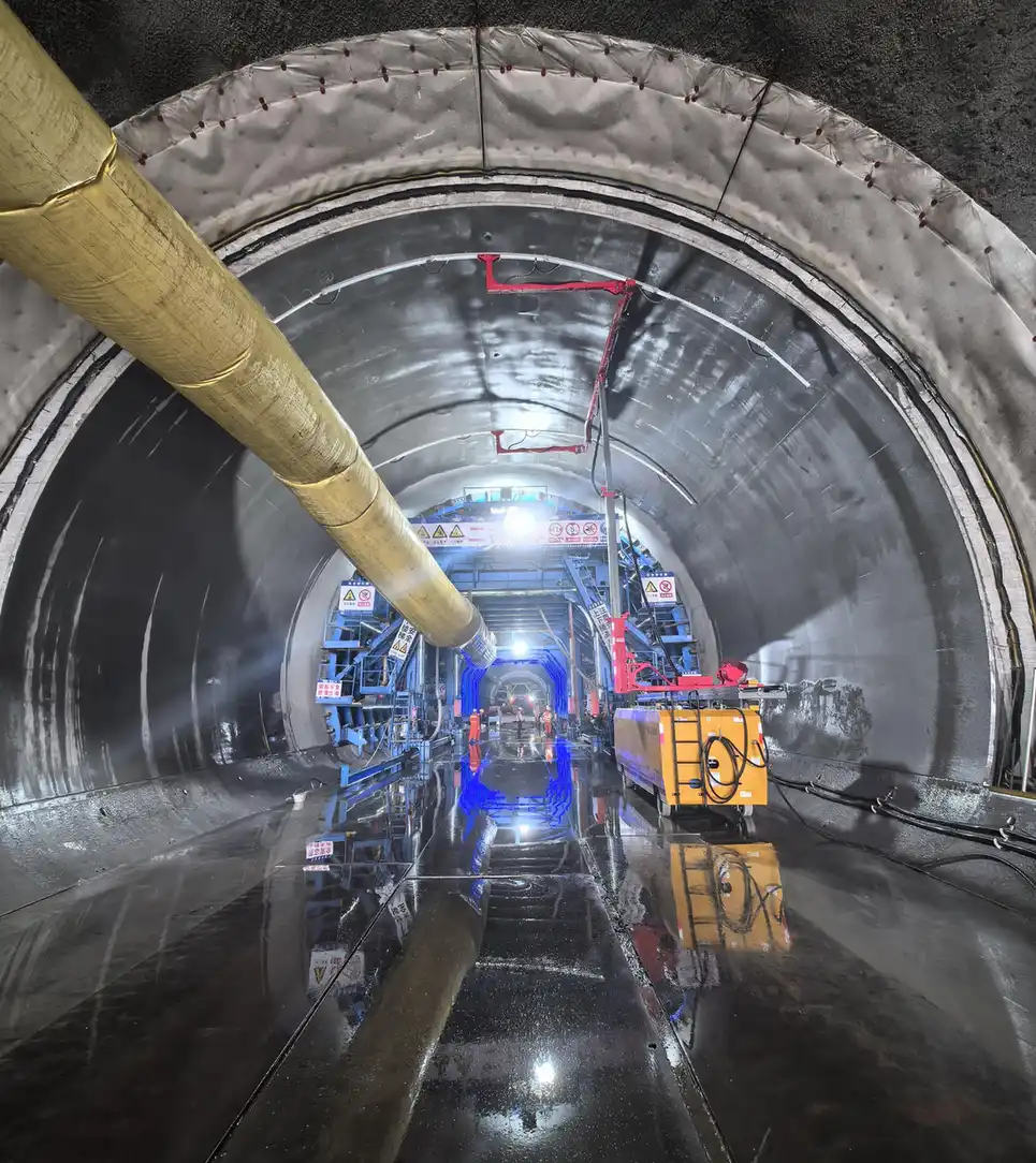 composite drainage geonet tunnel and underground drainage installation image 2