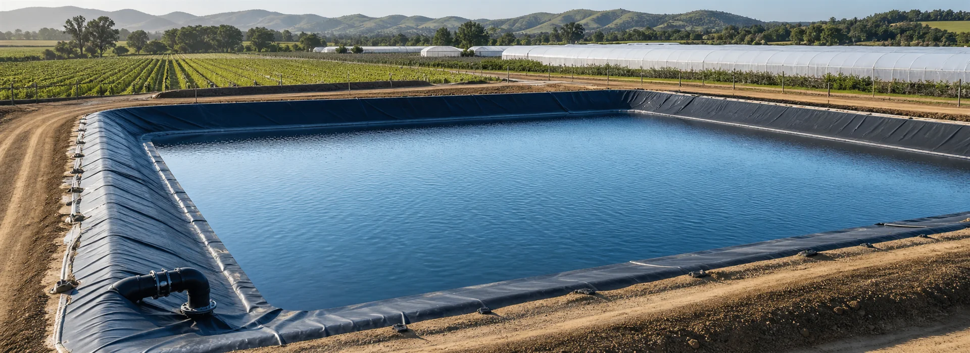 LLDPE geomembrane lining for an agricultural irrigation reservoir