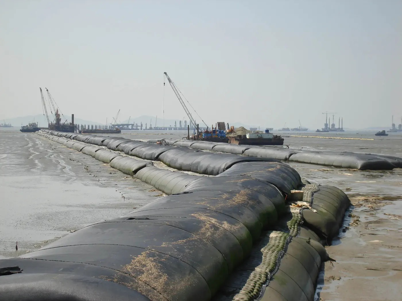 geotube cofferdam land reclamation sea dike project image 3
