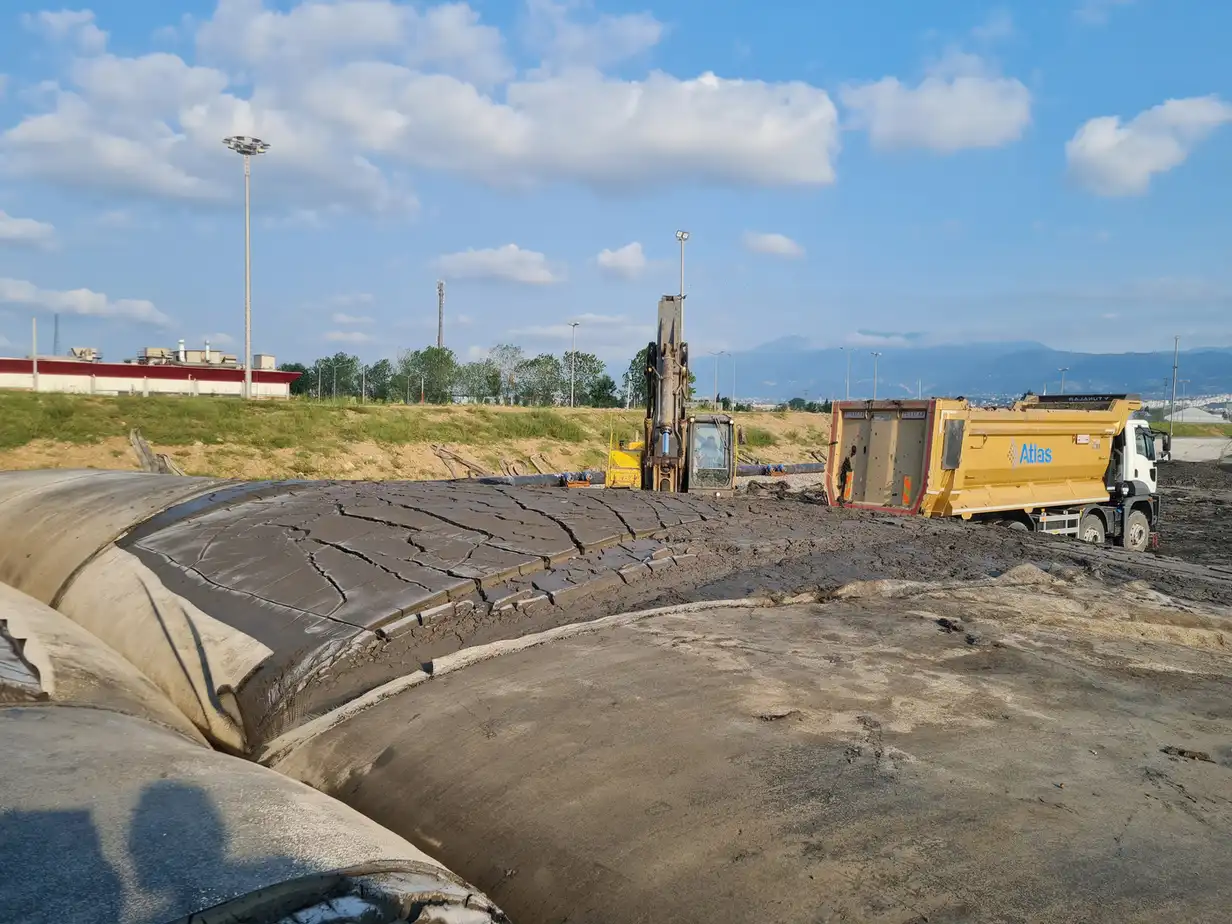 geotube river ecological revetment restoration site image 1