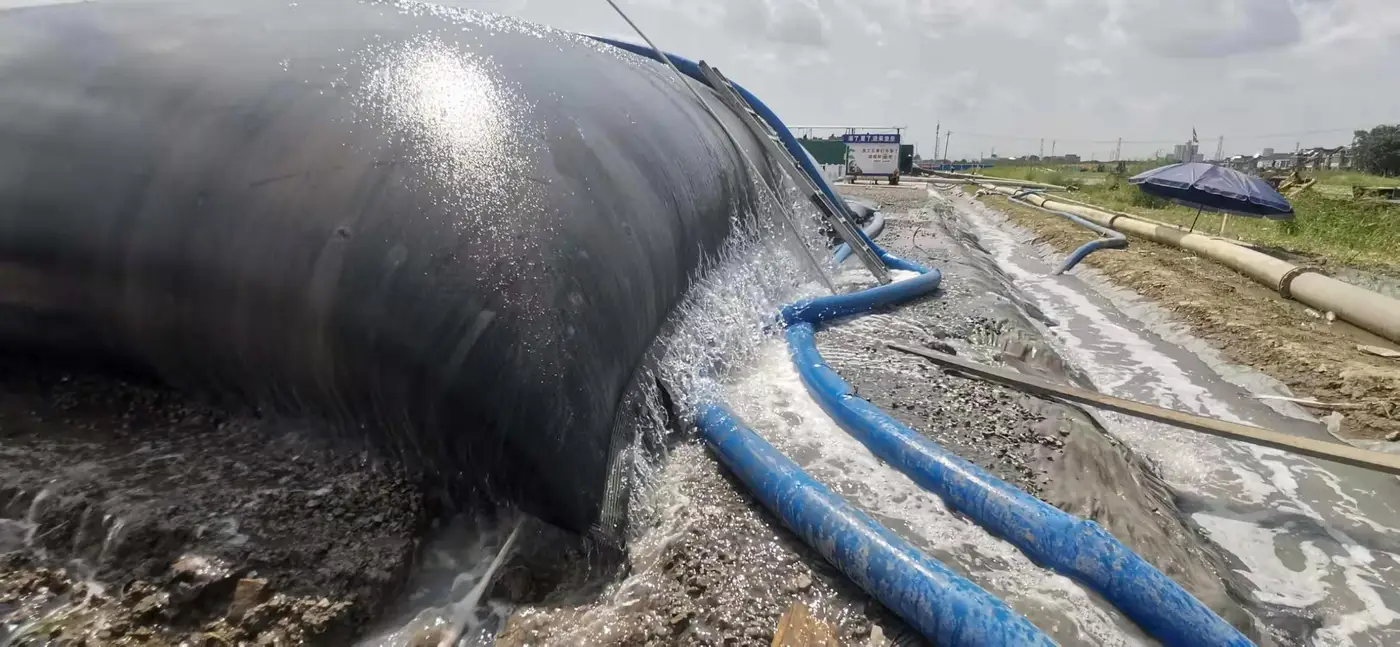 geotube river dredging sediment dewatering project image 1