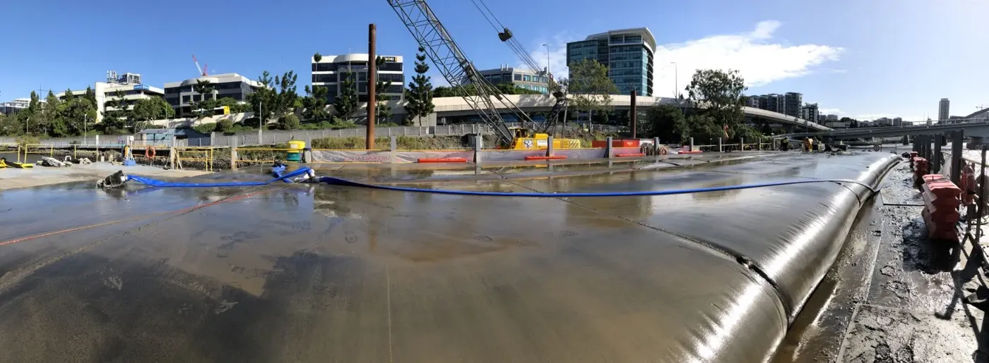 geotube river dredging sediment dewatering project image 2