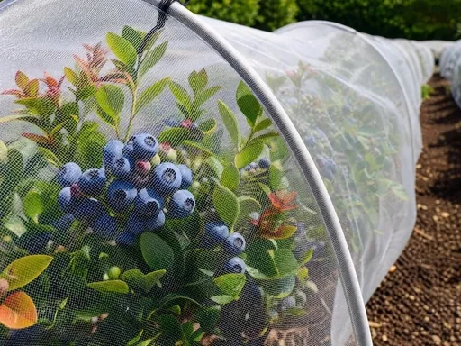 Insect netting installed for orchard and farm protection 4