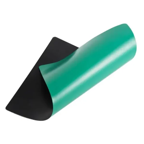 Green and black LLDPE geomembrane sample