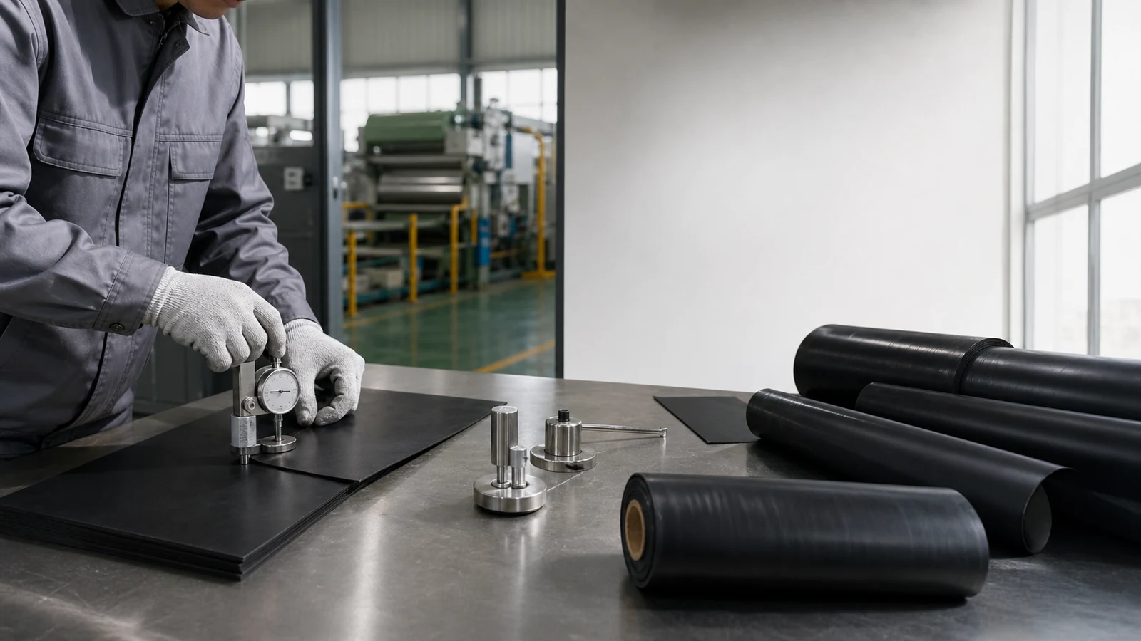 Quality inspection of HDPE geomembrane during production