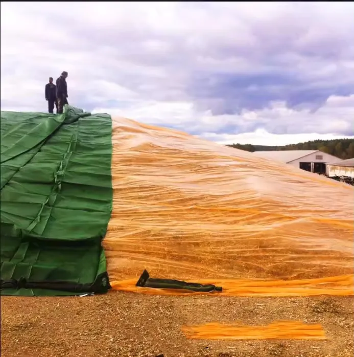 HDPE silo net protecting stored silage 1