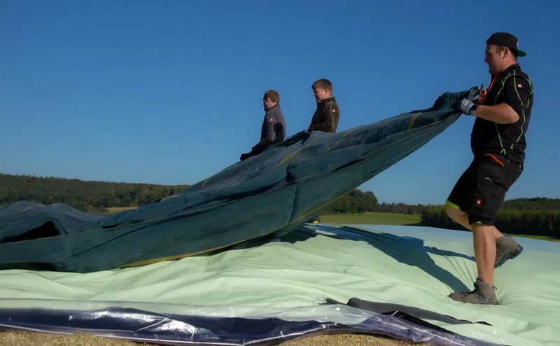 HDPE silo net protecting stored silage 2
