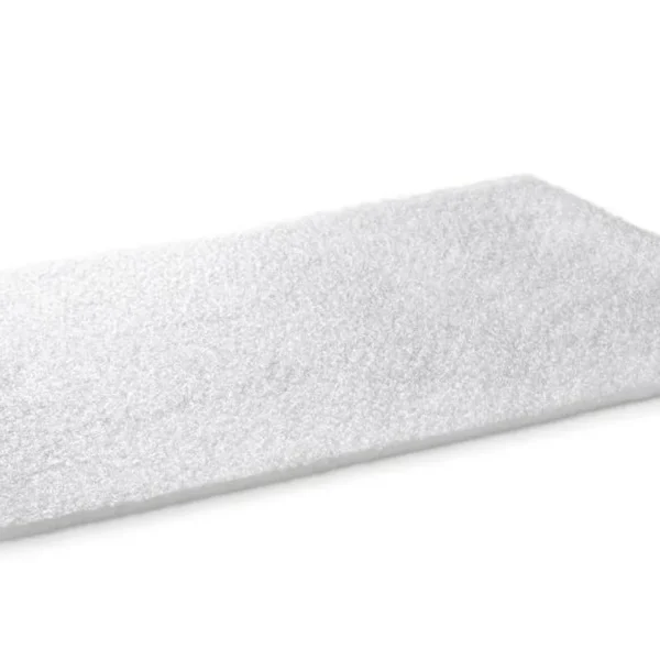 White staple fiber nonwoven geotextile rectangular sample