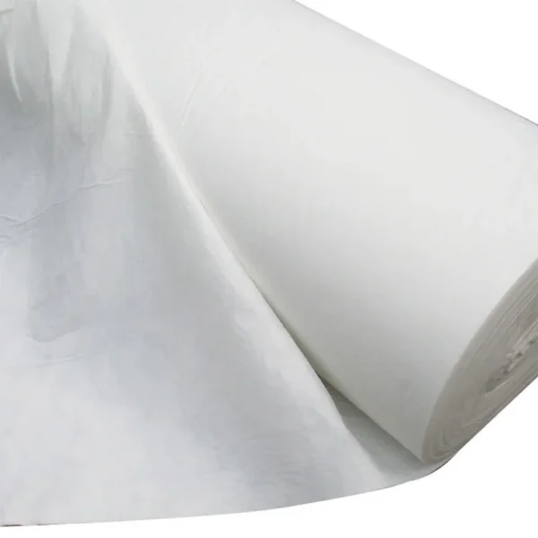 White staple fiber nonwoven geotextile roll