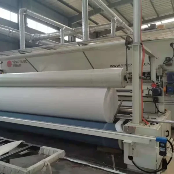 Staple fiber nonwoven geotextile manufacturing line