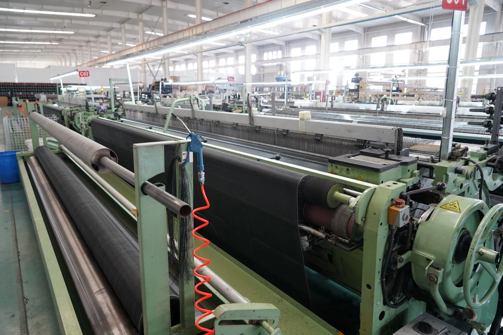 Geotextile weaving production line